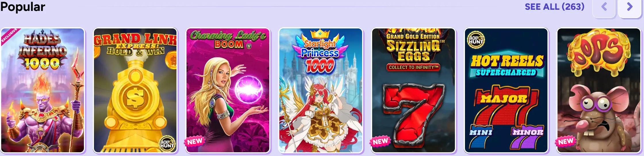 pandido casino popular games